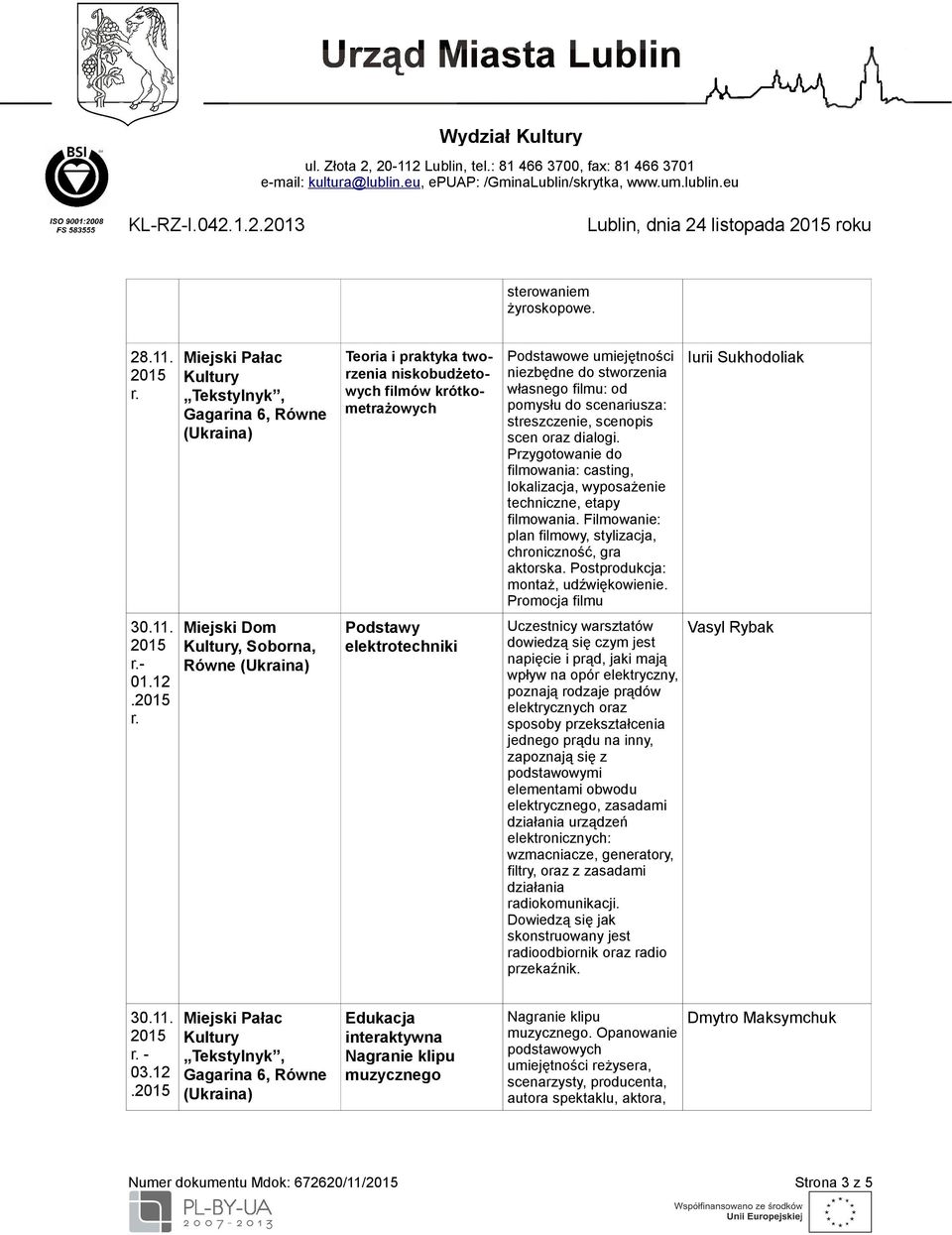 dialogi. Przygotowanie do filmowania: casting, lokalizacja, wyposażenie techniczne, etapy filmowania. Filmowanie: plan filmowy, stylizacja, chroniczność, gra aktorska.