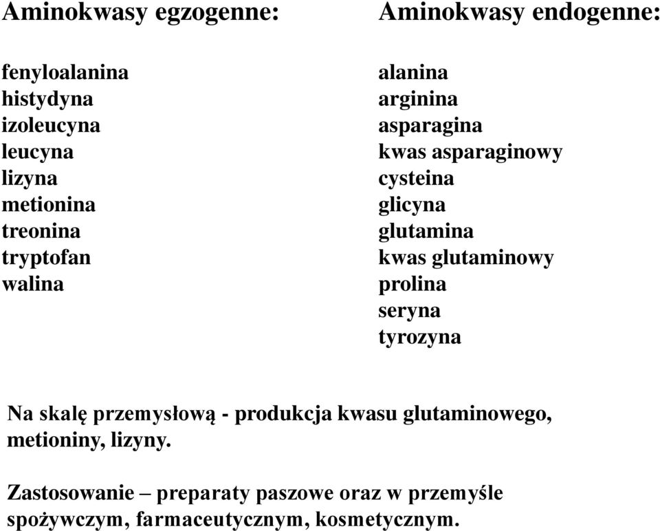 kwas glutaminowy prolina seryna tyrozyna Na skalę przemysłową - produkcja kwasu glutaminowego,