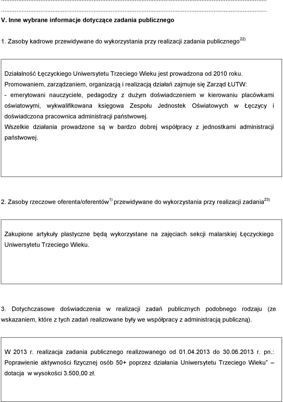 Promowaniem, zarządzaniem, organizacją i realizacją działań zajmuje się Zarząd ŁUTW: - emerytowani nauczyciele, pedagodzy z dużym doświadczeniem w kierowaniu placówkami oświatowymi, wykwalifikowana