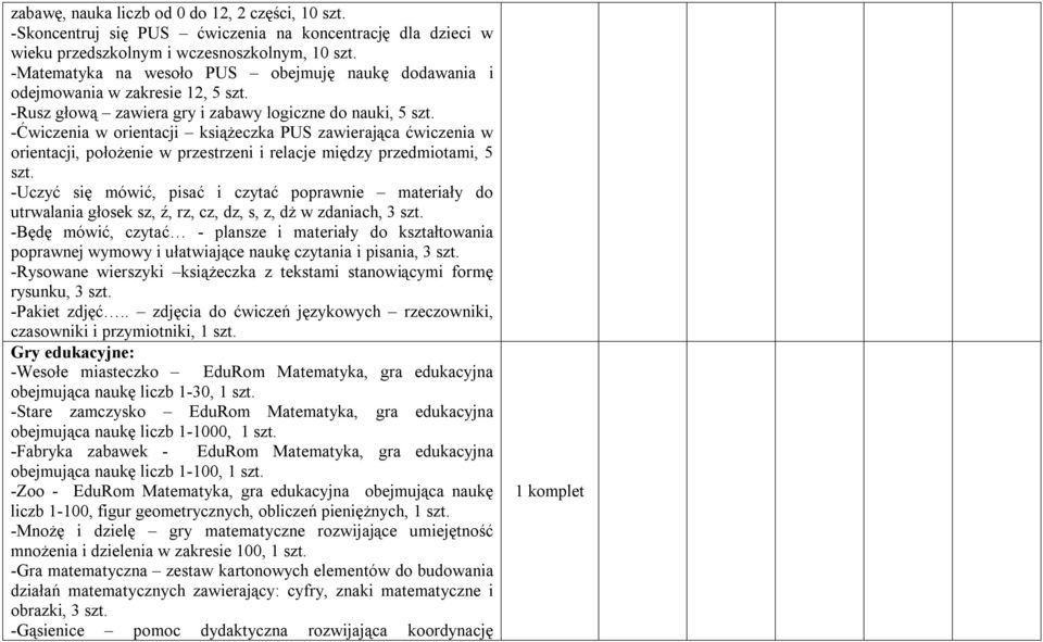 -Ćwiczenia w orientacji książeczka PUS zawierająca ćwiczenia w orientacji, położenie w przestrzeni i relacje między przedmiotami, 5 szt.