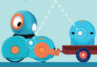 Wciśnij biały przycisk Power, aby włączyć roboty Dash i Dot, Zauważ, że robot ma już wgrane pewne oprogramowanie.