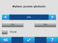 1.4.7 Opcje głośności Opcje głośności pozwalają na zarządzanie poziomem głośności urządzenia bezpośrednio z aplikacji NAVIGO bez konieczności używania przycisków umieszczonych na urządzeniu lub