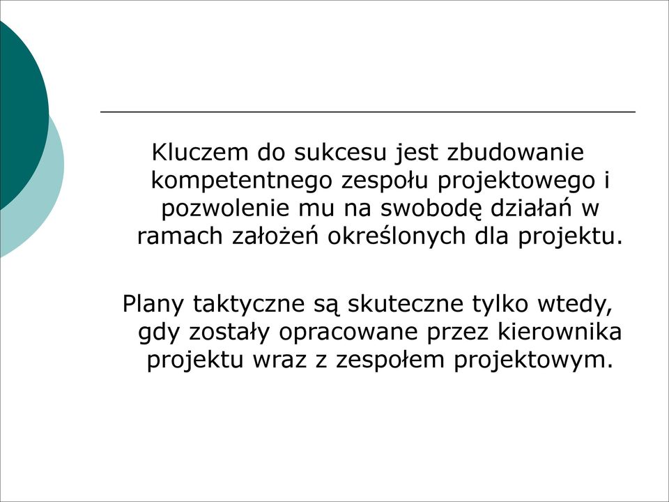 określonych dla projektu.