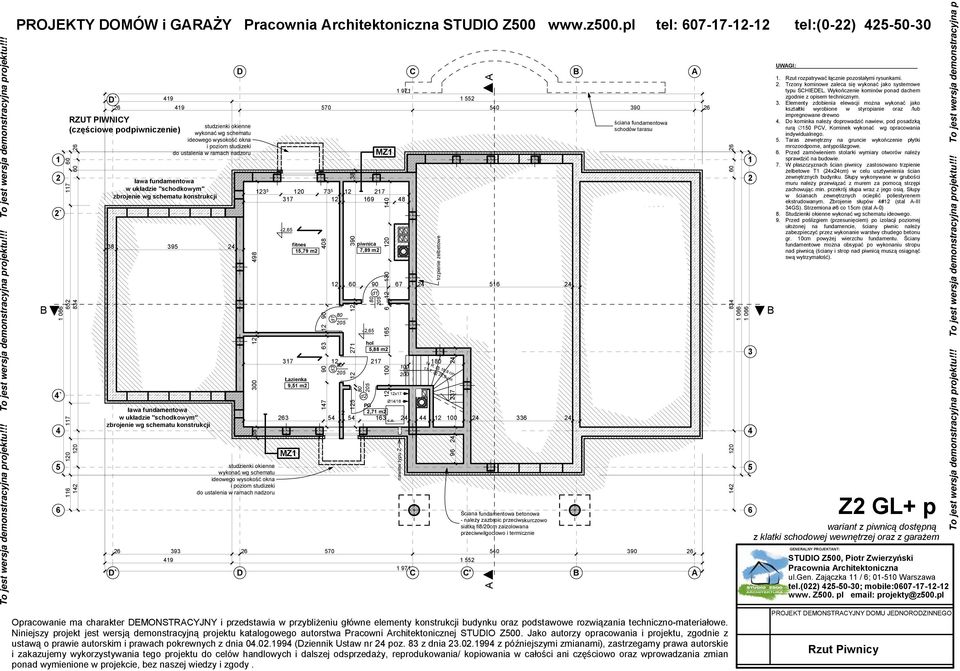 ława fundamentowa w układzie "schodkowym" zbrojenie wg schematu konstrukcji ława fundamentowa w układzie "schodkowym" zbrojenie wg schematu konstrukcji 9 9 9 38 39 393 studzienki okienne wykonać wg