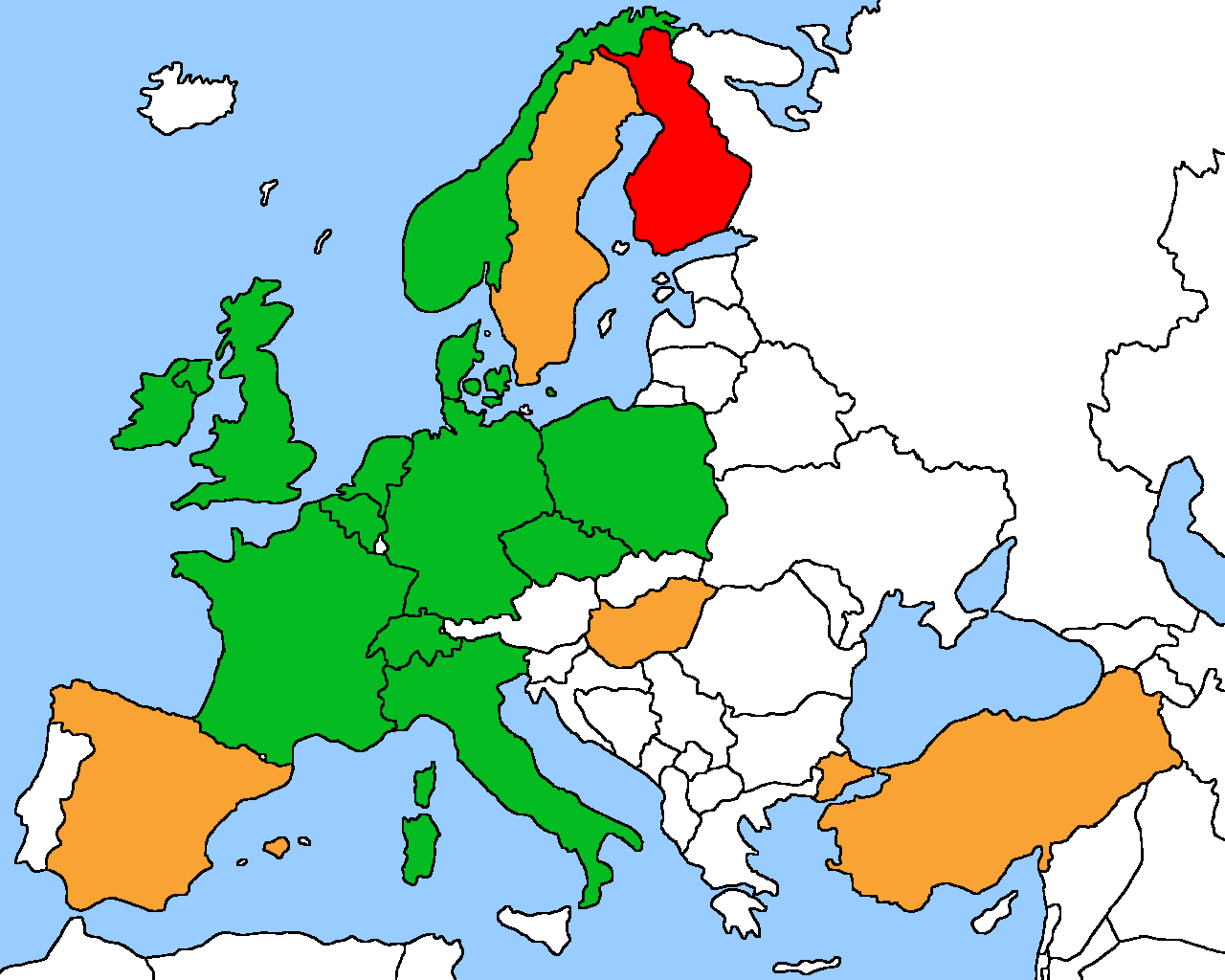 DAB w Europie Emisja w 17 krajach.