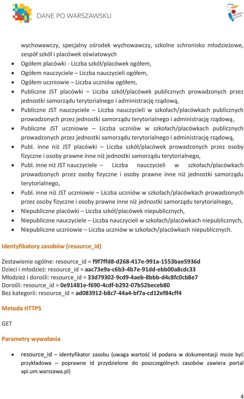 młodzież: resource_id = aac73e9a-c6b3-4b7e-91dd-ebb00a8cdc33 Młodzież i dorośli: resource_id = 33d79302-9cd9-4aeb-8bbb-d4c8fc0cb8e7 Dorośli: resource_id = 0e91481e-f690-4cdf-b292-07b52beceb80 Bez