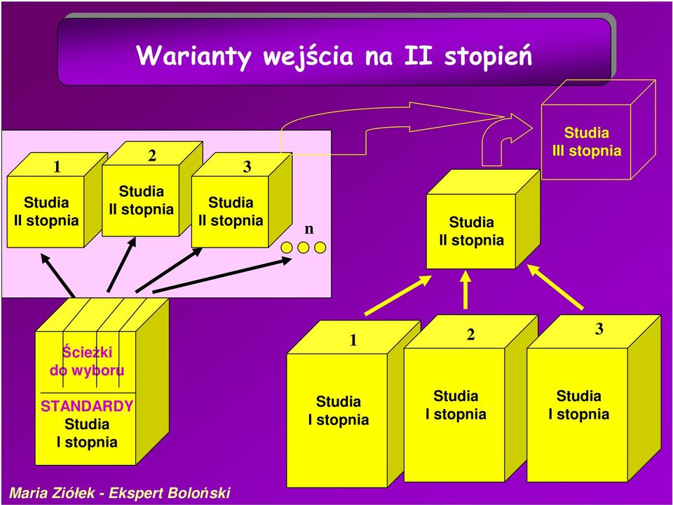 II stopnia II stopnia n II stopnia Ścieżki do wyboru 1 2 3