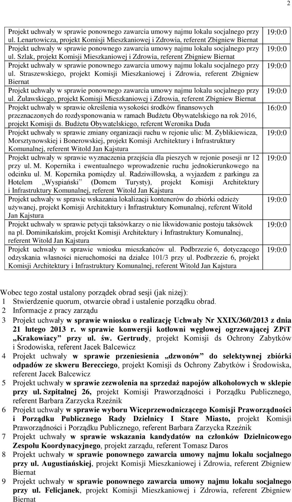 Żuławskiego, projekt Komisji Mieszkaniowej i Zdrowia, referent Zbigniew Projekt uchwały w sprawie określenia wysokości środków finansowych przeznaczonych do rozdysponowania w ramach Budżetu