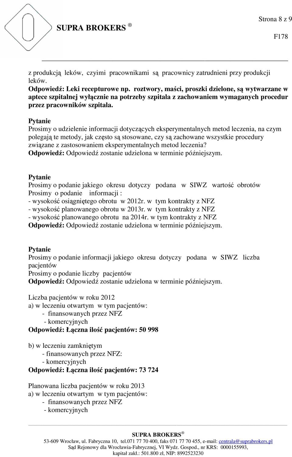 Prosimy o udzielenie informacji dotyczących eksperymentalnych metod leczenia, na czym polegają te metody, jak często są stosowane, czy są zachowane wszystkie procedury związane z zastosowaniem