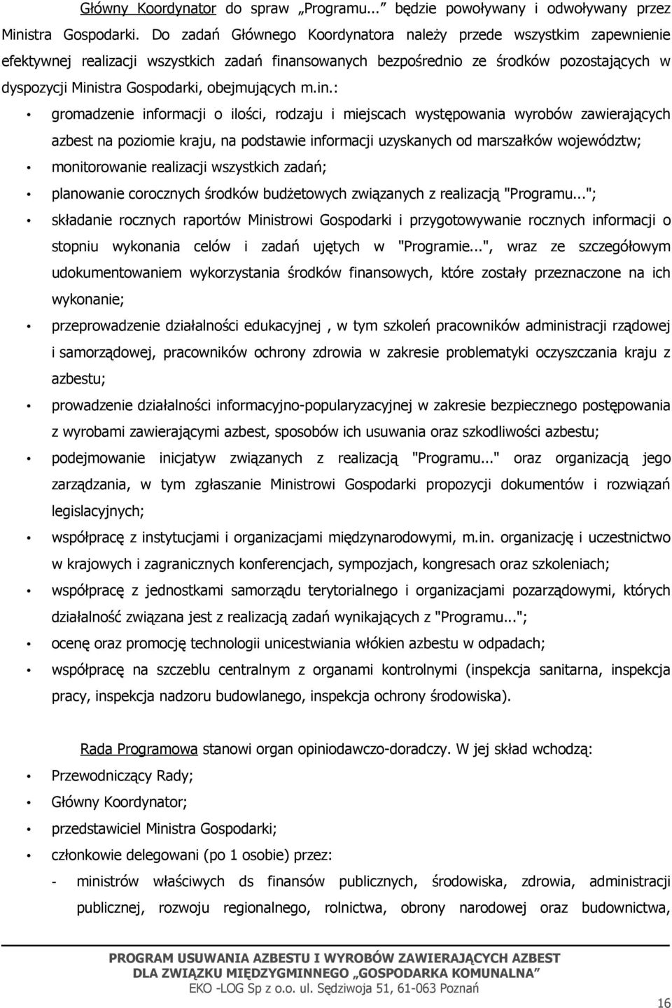 obejmujących m.in.