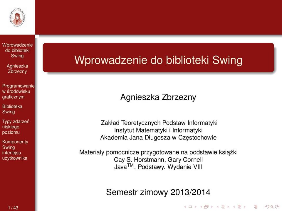 Materiały pomocnicze przygotowane na podstawie ksiażki Cay S.