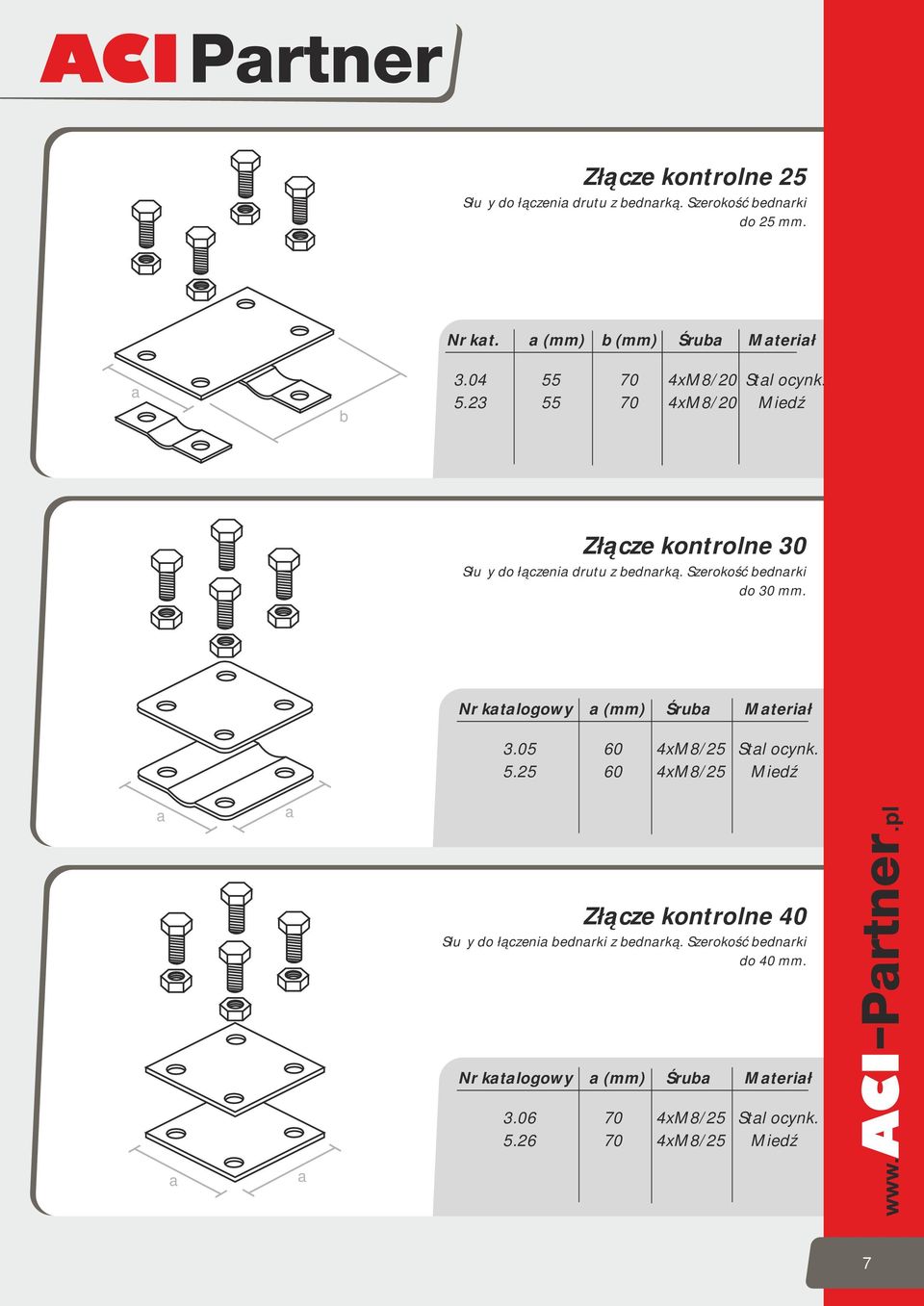 Szerokość bednrki do 30 mm. Nr ktlogowy (mm) Śrub Mterił 3.05 60 4xM8/25 Stl ocynk. 5.