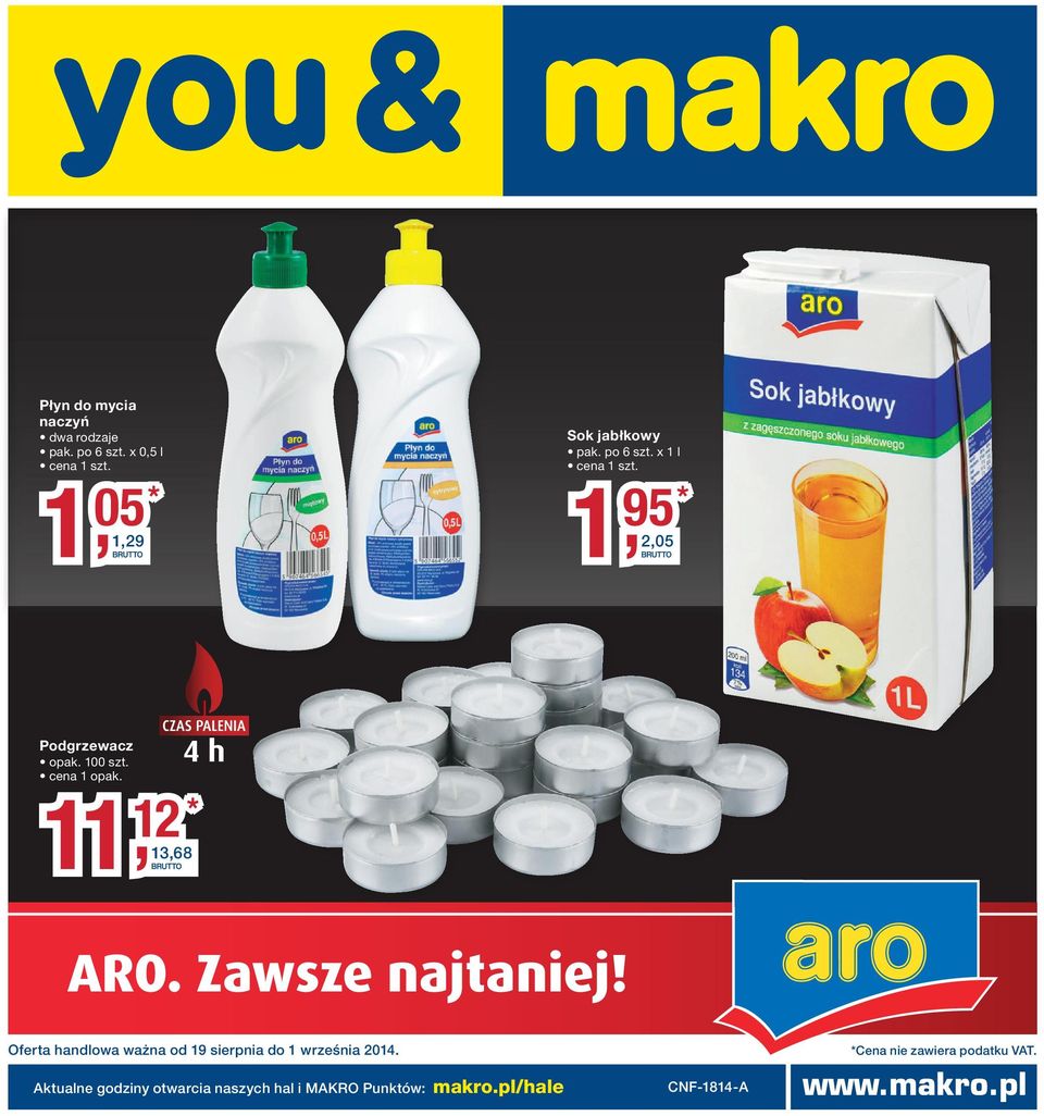 Zawsze najtaniej! Oferta handlowa ważna od 19 sierpnia do 1 września 2014.