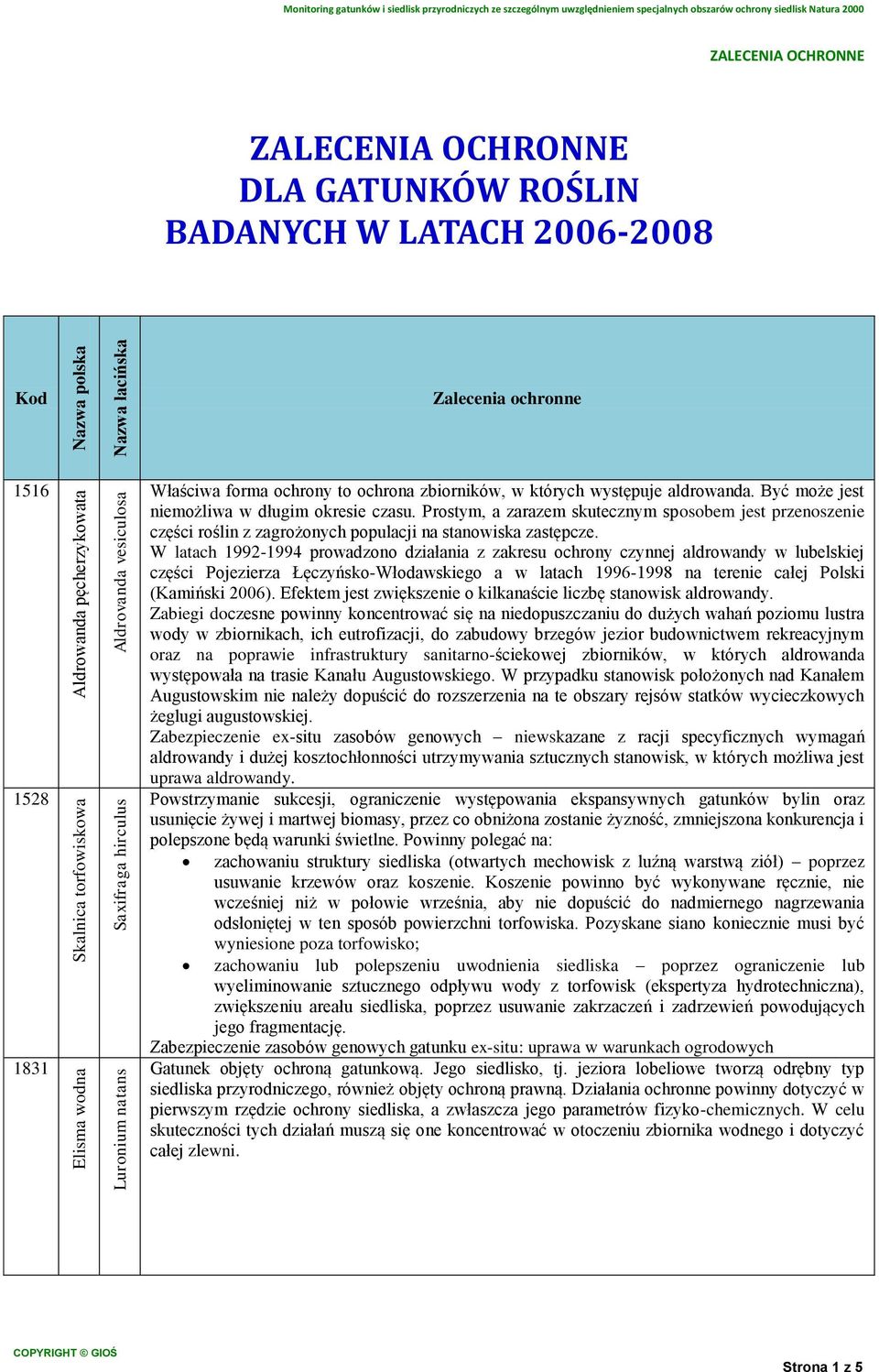 Prostym, a zarazem skutecznym sposobem jest przenoszenie części roślin z zagrożonych populacji na stanowiska zastępcze.