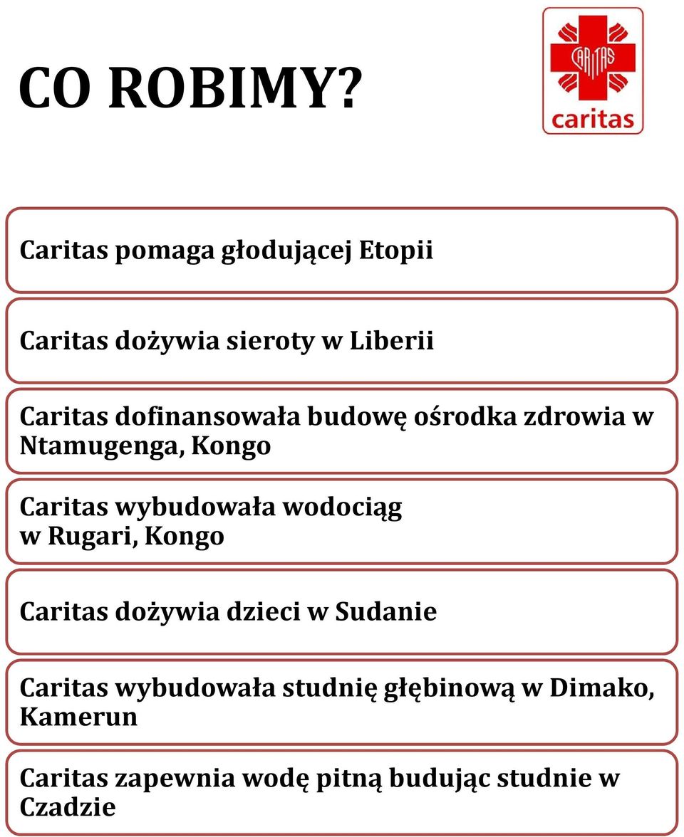 dofinansowała budowę ośrodka zdrowia w Ntamugenga, Kongo Caritas wybudowała