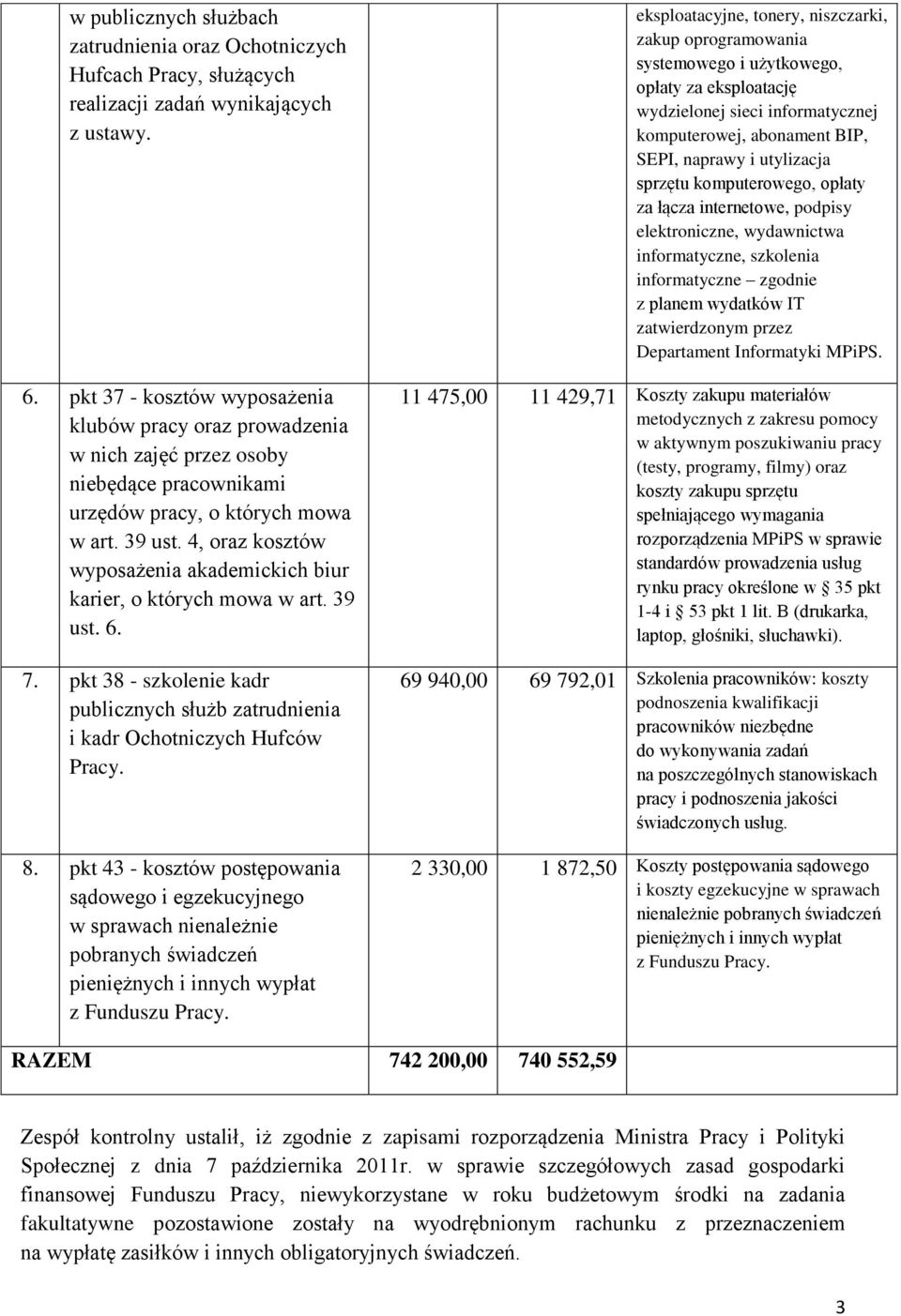 4, oraz kosztów wyposażenia akademickich biur karier, o których mowa w art. 39 ust. 6. 7. pkt 38 - szkolenie kadr publicznych służb zatrudnienia i kadr Ochotniczych Hufców Pracy. 8.