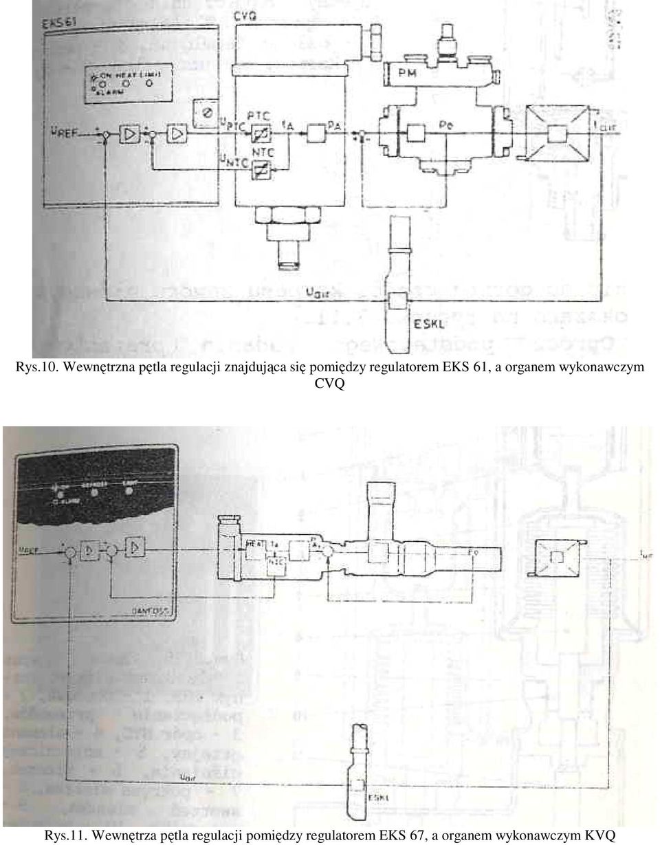 pomiędzy regulatorem EKS 61, a organem