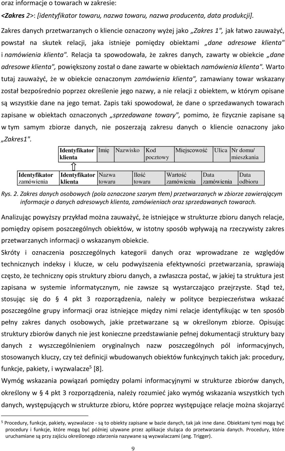 Relacja ta spowodowała, że zakres danych, zawarty w obiekcie dane adresowe klienta", powiększony został o dane zawarte w obiektach namówienia klienta".