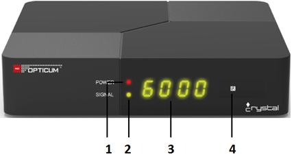 Panel przedni 1 Dioda zasilania 2 Dioda wskaźnika sygnału 3