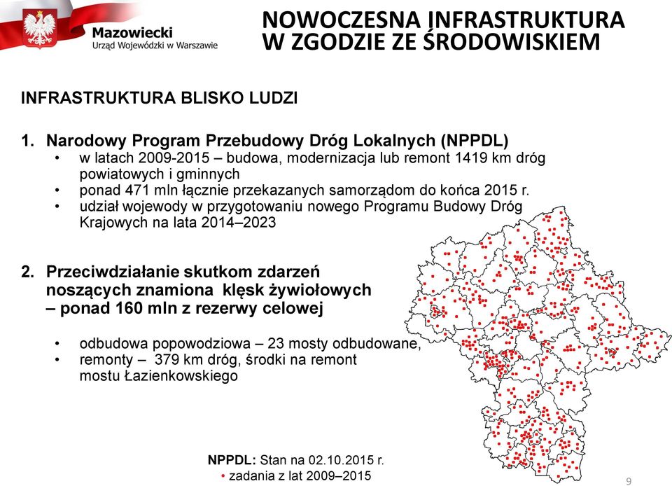 łącznie przekazanych samorządom do końca 2015 r. udział wojewody w przygotowaniu nowego Programu Budowy Dróg Krajowych na lata 2014 2023 2.