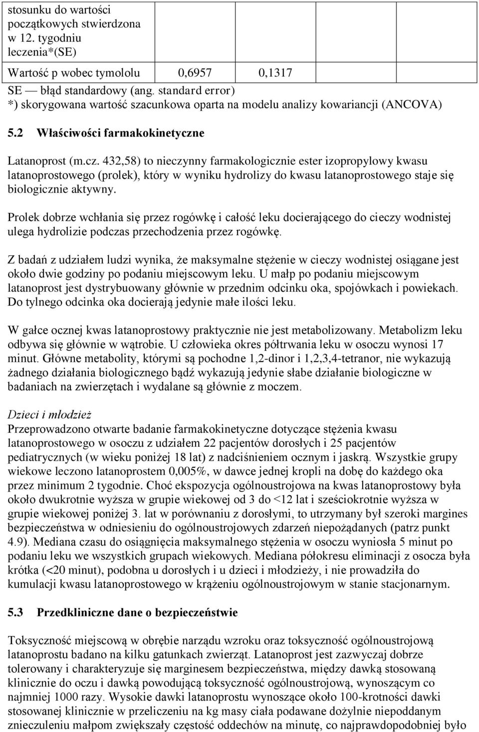 e Latanoprost (m.cz. 432,58) to nieczynny farmakologicznie ester izopropylowy kwasu latanoprostowego (prolek), który w wyniku hydrolizy do kwasu latanoprostowego staje się biologicznie aktywny.