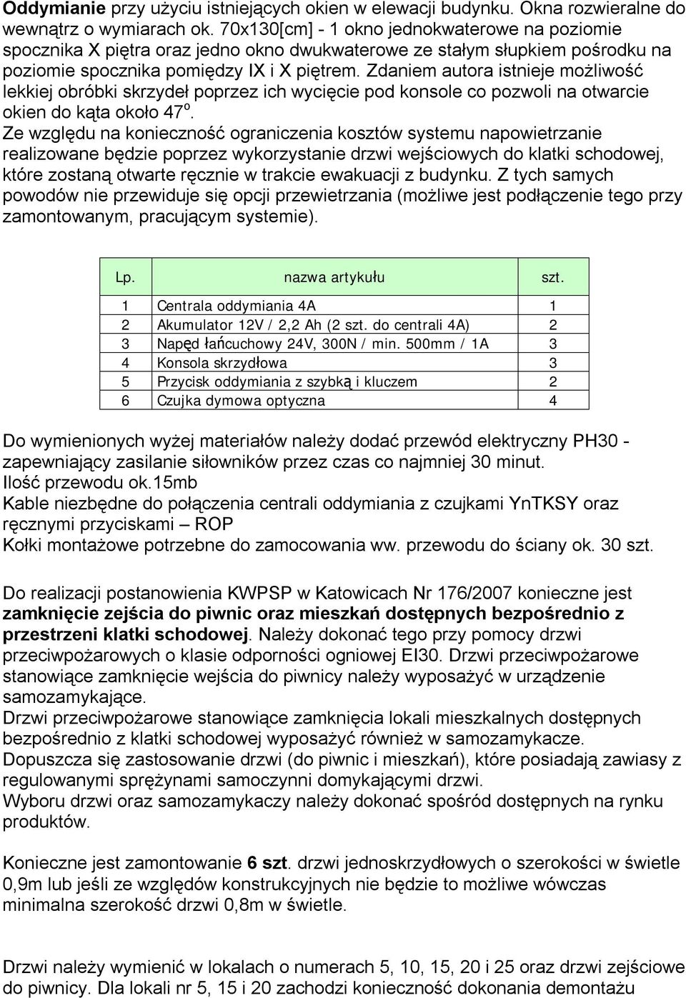 Zdaniem autora istnieje możliwość lekkiej obróbki skrzydeł poprzez ich wycięcie pod konsole co pozwoli na otwarcie okien do kąta około 47 o.