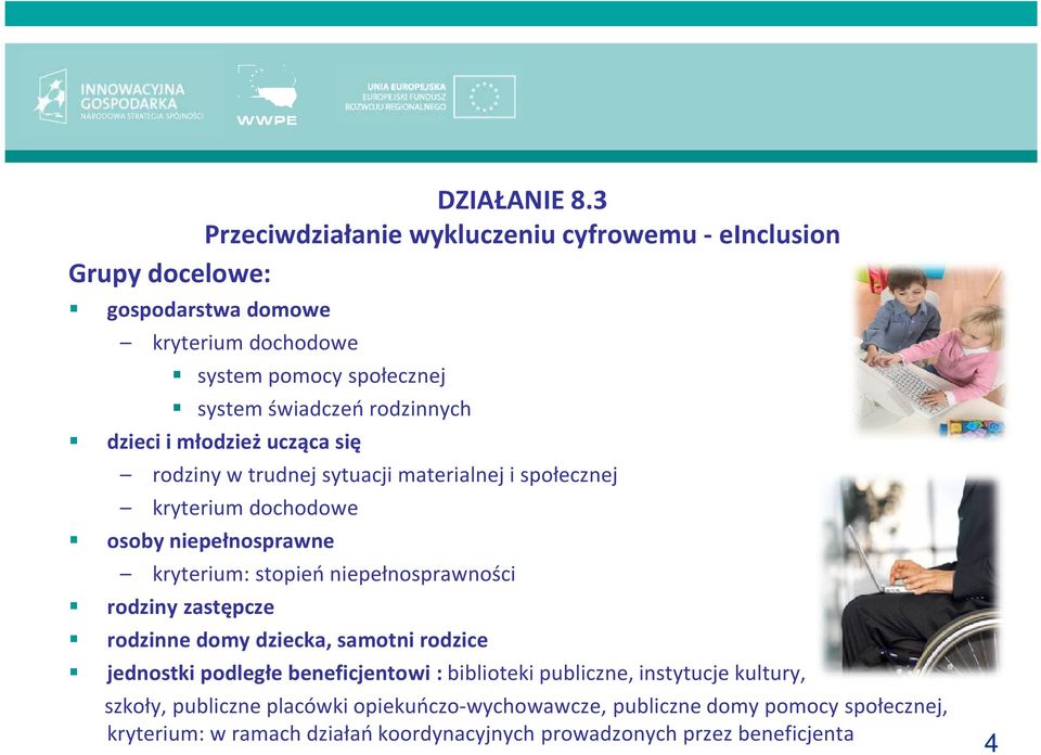 rodzinnych dzieci i młodzież ucząca się rodziny w trudnej sytuacji materialnej i społecznej kryterium dochodowe osoby niepełnosprawne kryterium: stopień