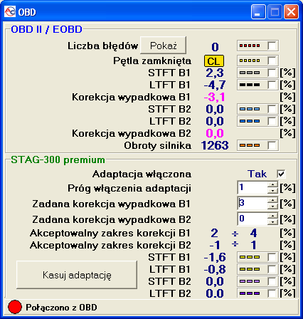 Rysunek 10 Widok okna OBD.