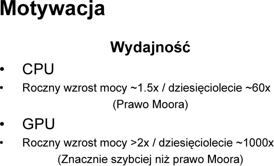 GPU Roczny wzrost mocy >2x /