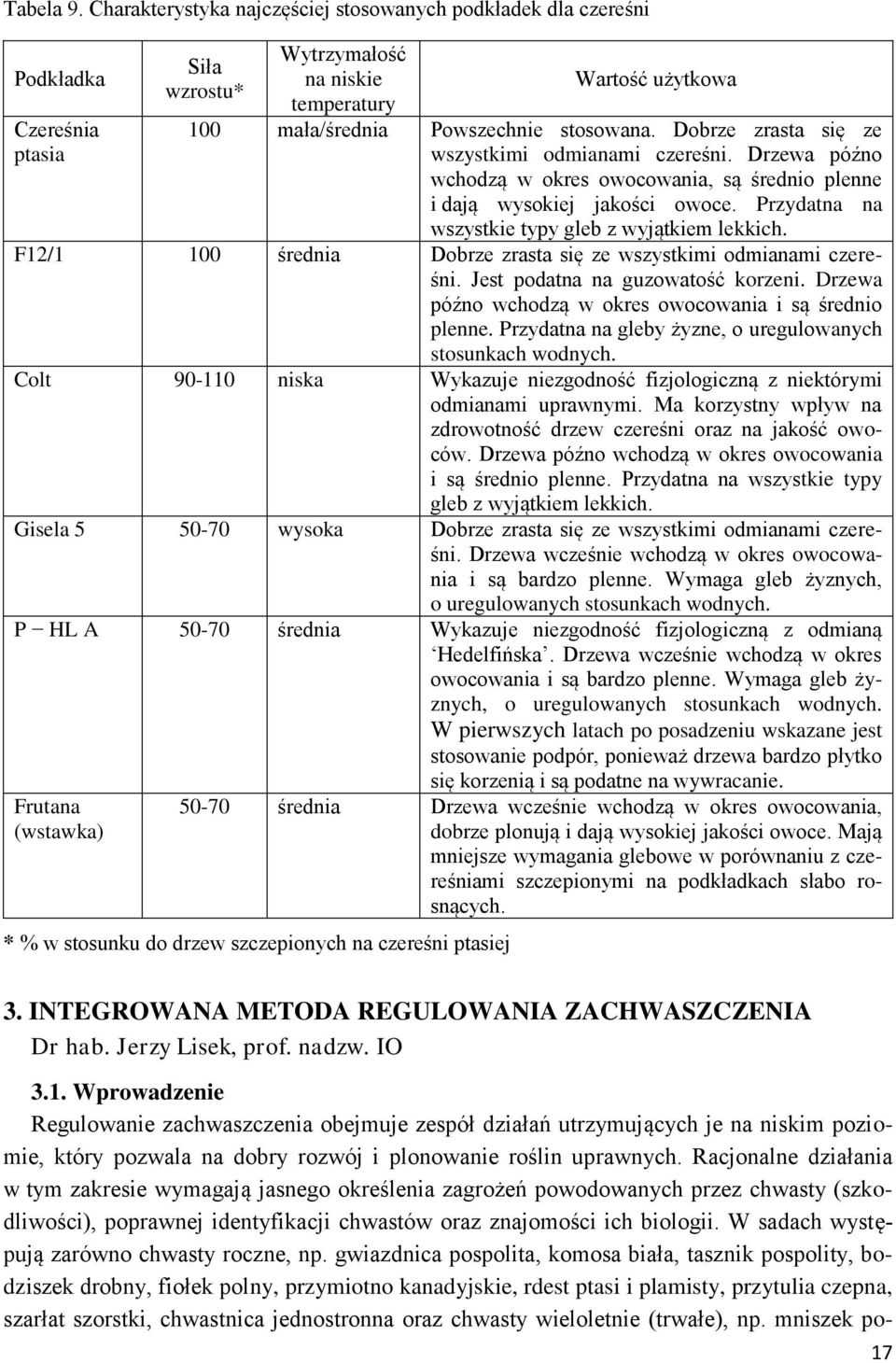 Dobrze zrasta się ze wszystkimi odmianami czereśni. Drzewa późno wchodzą w okres owocowania, są średnio plenne i dają wysokiej jakości owoce. Przydatna na wszystkie typy gleb z wyjątkiem lekkich.