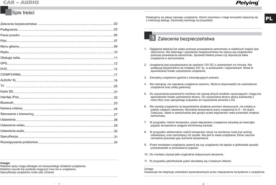 Zanim zaczniesz z niego korzystać zapoznaj się z instrukcją obsługi. Zachowaj instrukcję na przyszłość. 1. 2. 3. 4. 5. 6. 7. 8. 9.