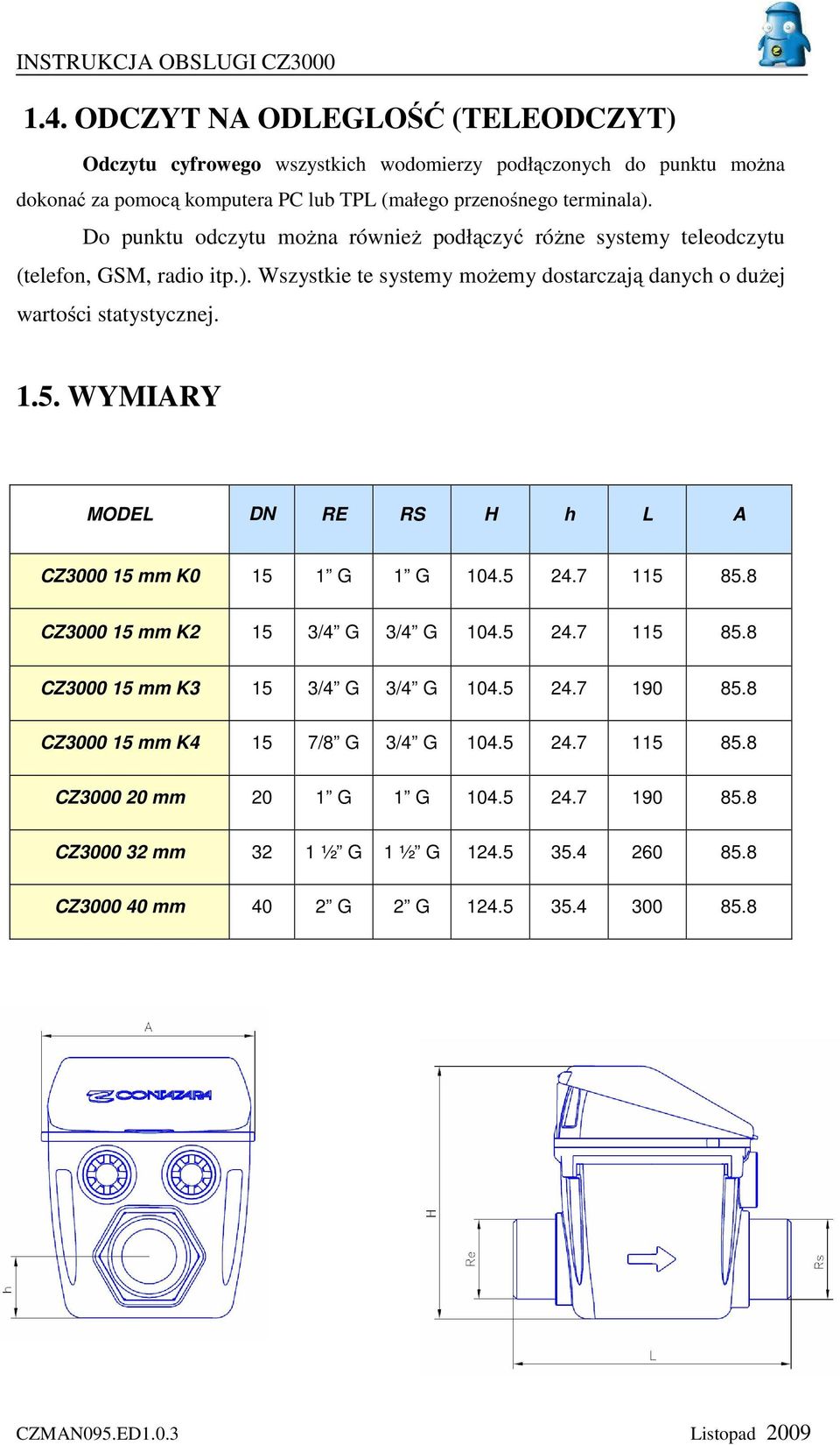 Do punktu odczytu można również podłączyć różne systemy teleodczytu (telefon, GSM, radio itp.). Wszystkie te systemy możemy dostarczają danych o dużej wartości statystycznej. 1.5.