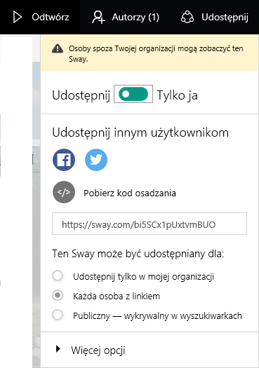 120 Przemiany w edukacji zawodowej w kontekście relacji szkoła rynek pracy W otwartym oknie można skorzystać z funkcjonalności osadzania prezentacji w portalach społecznościowych Facebook lub