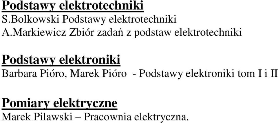 Markiewicz Zbiór zadań z podstaw elektrotechniki Podstawy