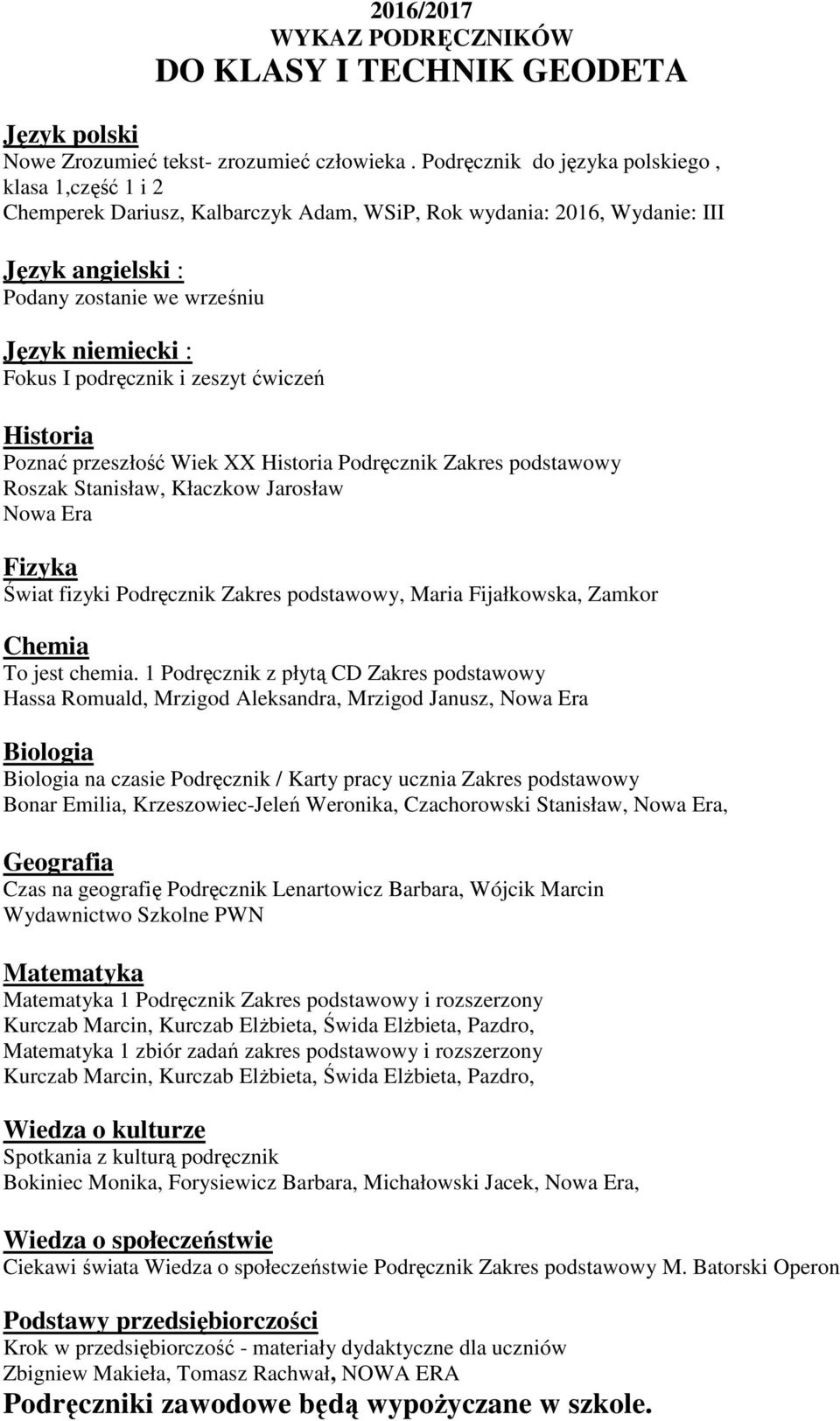 Bokiniec Monika, Forysiewicz Barbara, Michałowski Jacek, Nowa Era, Ciekawi świata Podręcznik Zakres podstawowy M.