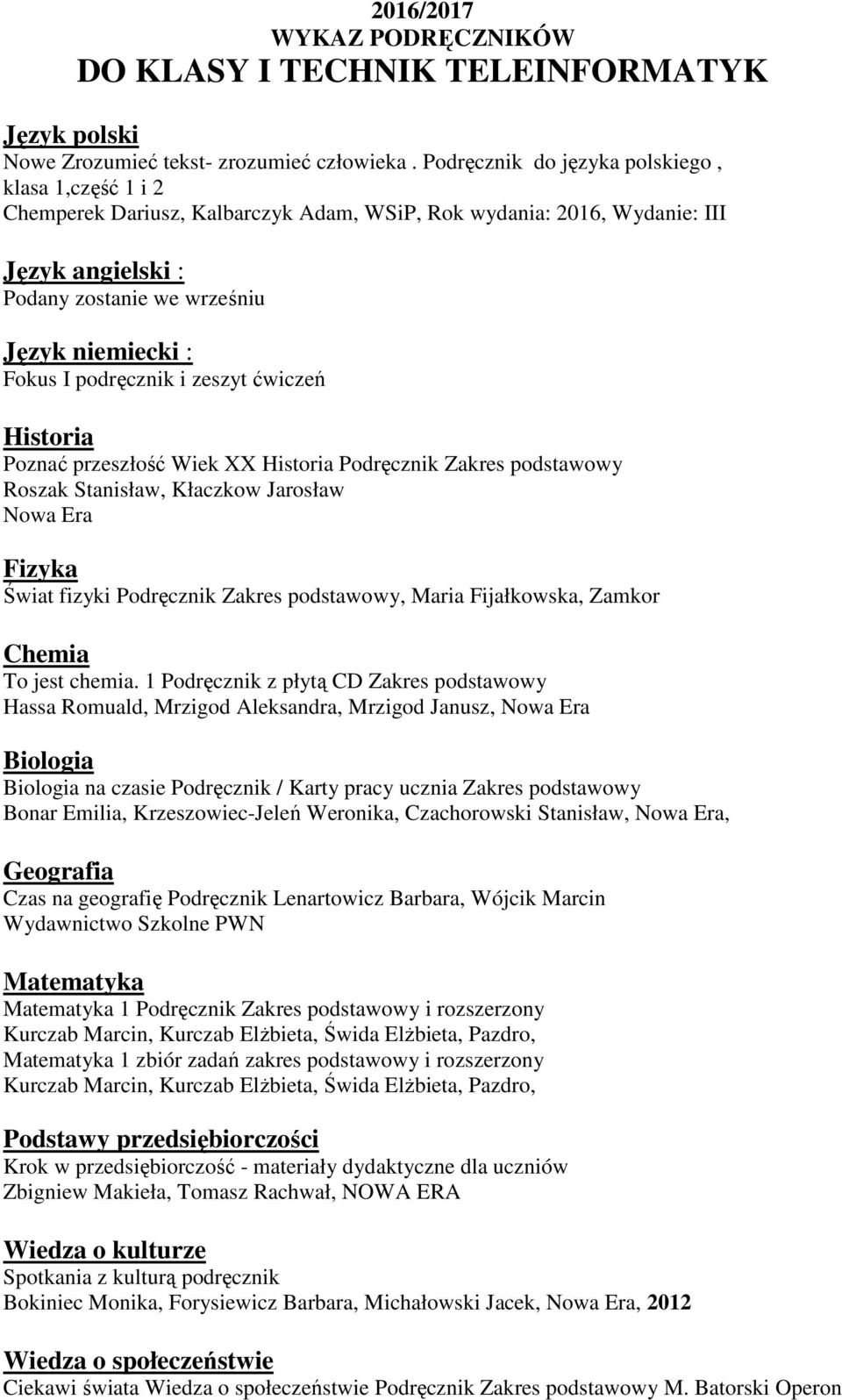 Marcin, Kurczab Krok w przedsiębiorczość - materiały dydaktyczne dla uczniów Bokiniec Monika,