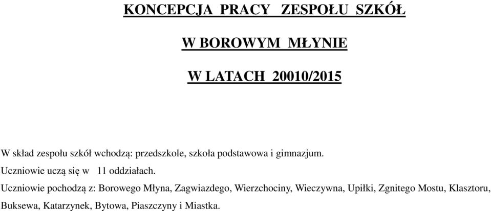 Uczniowie uczą się w 11 oddziałach.