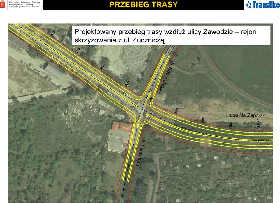 trasy wzdłuż ulicy