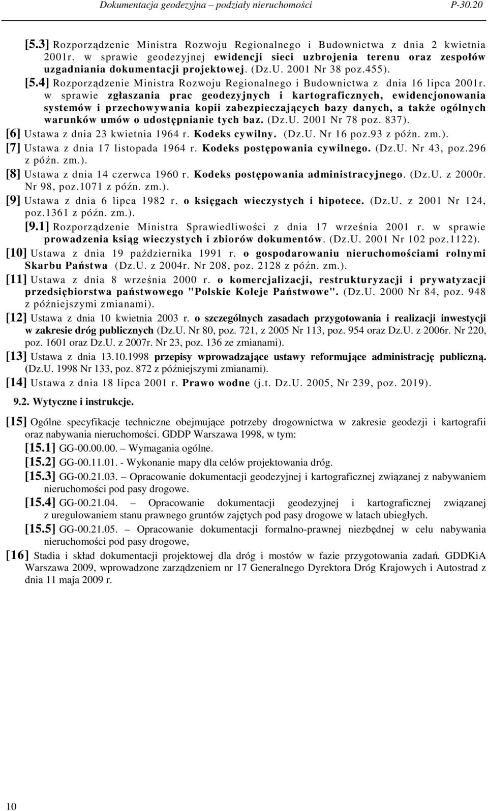 4] Rozporządzenie Ministra Rozwoju Regionalnego i Budownictwa z dnia 16 lipca 2001r.