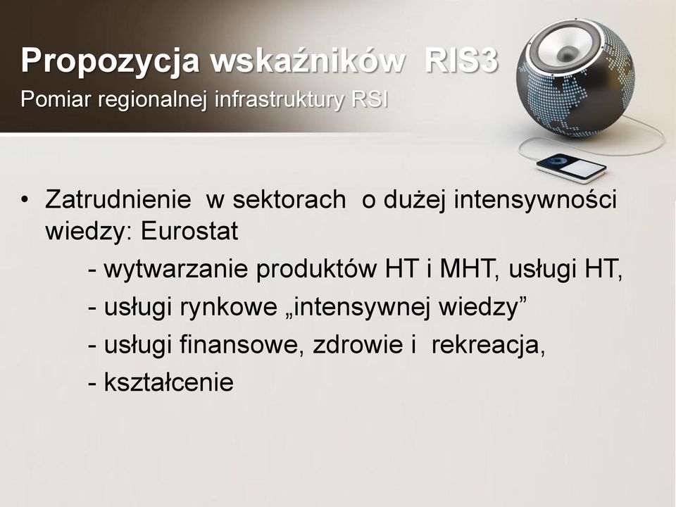 wytwarzanie produktów HT i MHT, usługi HT, - usługi rynkowe