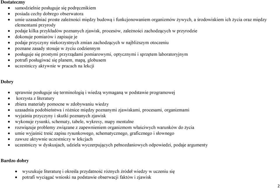 zachodzących w najbliższym otoczeniu poznane zasady stosuje w życiu codziennym posługuje się prostymi przyrządami pomiarowymi, optycznymi i sprzętem laboratoryjnym potrafi posługiwać się planem,