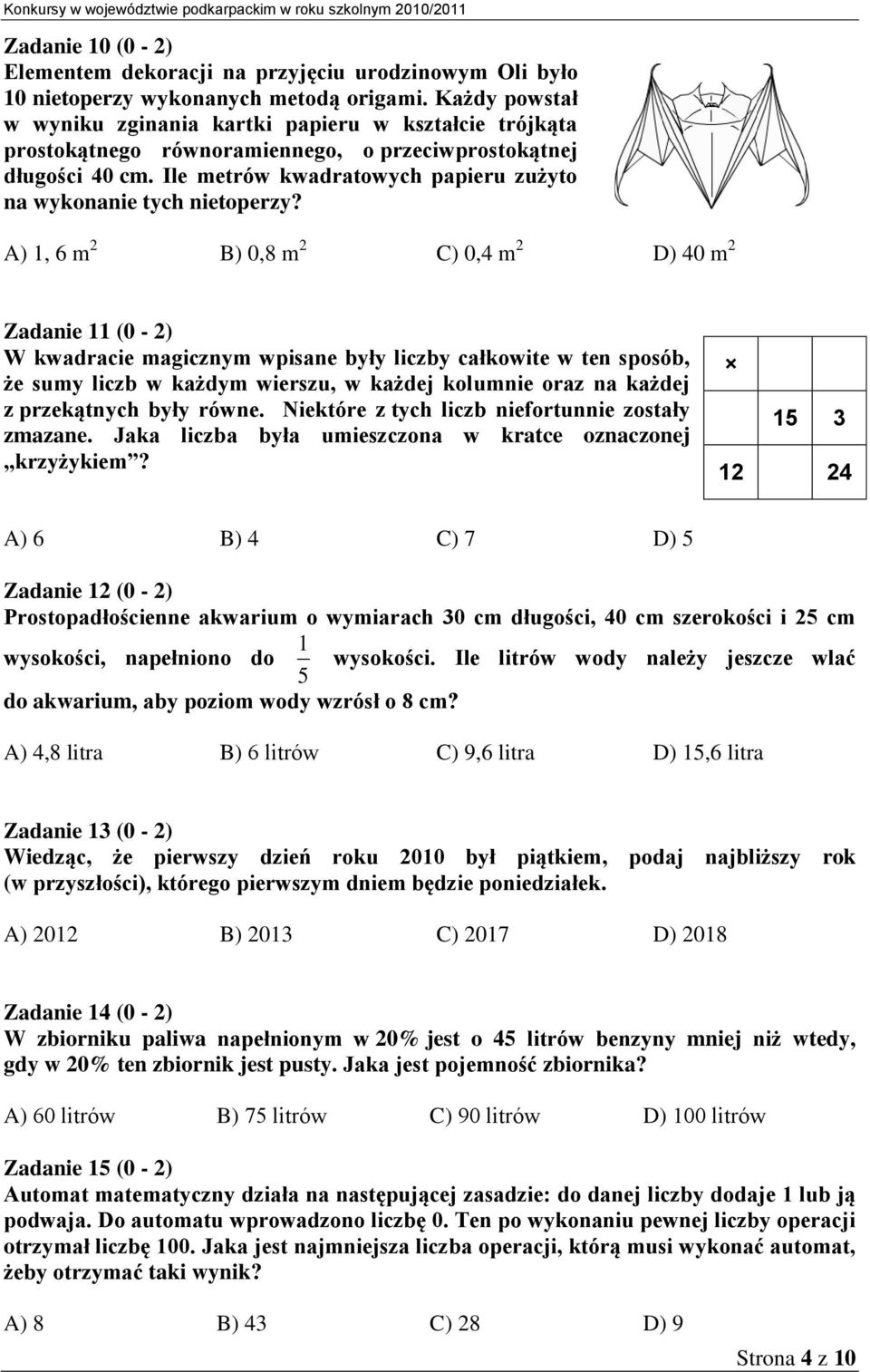 Ile metrów kwadratowych papieru zużyto na wykonanie tych nietoperzy?