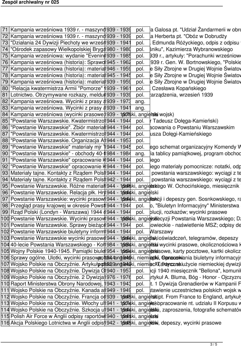 Edmunda Różyckiego, odpis z odpisu w 74 "Ośrodek zapasowy Wielkopolskiej Brygady 1980 Kawalerii - 1980 w Kraśniku", Kazimierza Wybranowskiego 75 Kampania wrześniowa: wydanie "Evening 1939 Standard -