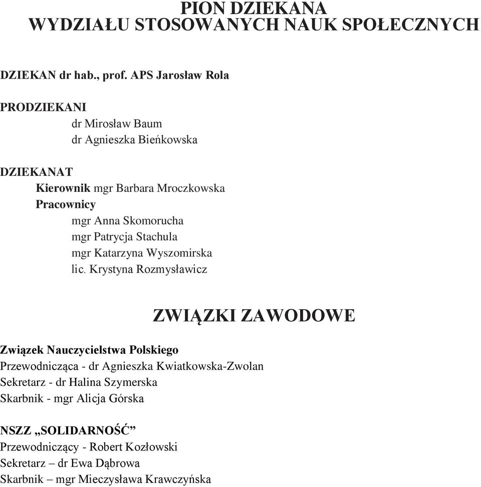 Patrycja Stachula mgr Katarzyna Wyszomirska lic.