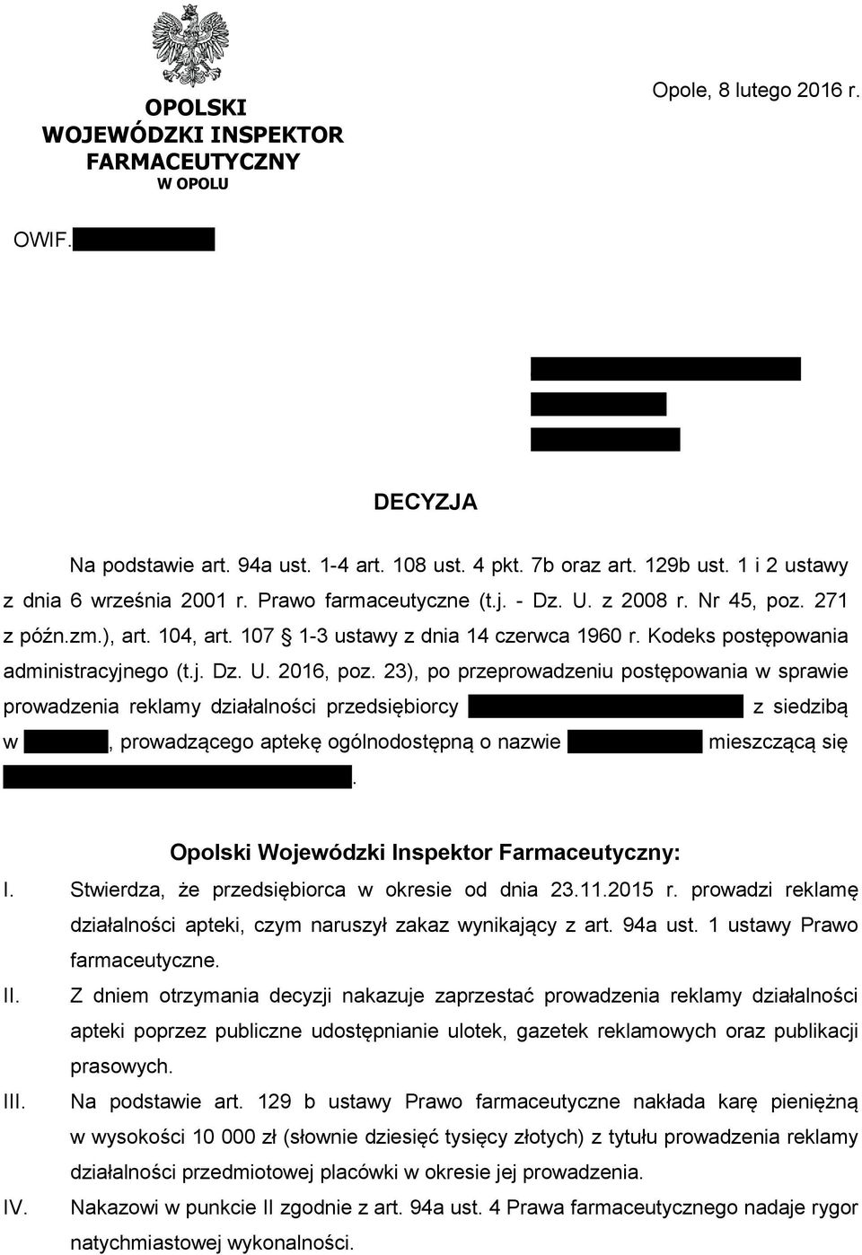 107 1-3 ustawy z dnia 14 czerwca 1960 r. Kodeks postępowania administracyjnego (t.j. Dz. U. 2016, poz.