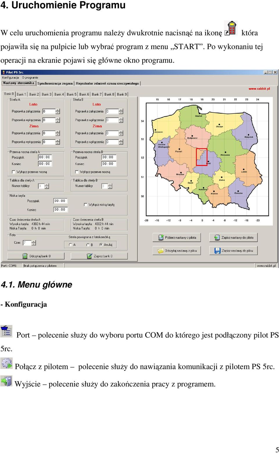 Menu główne - Konfiguracja 5rc.