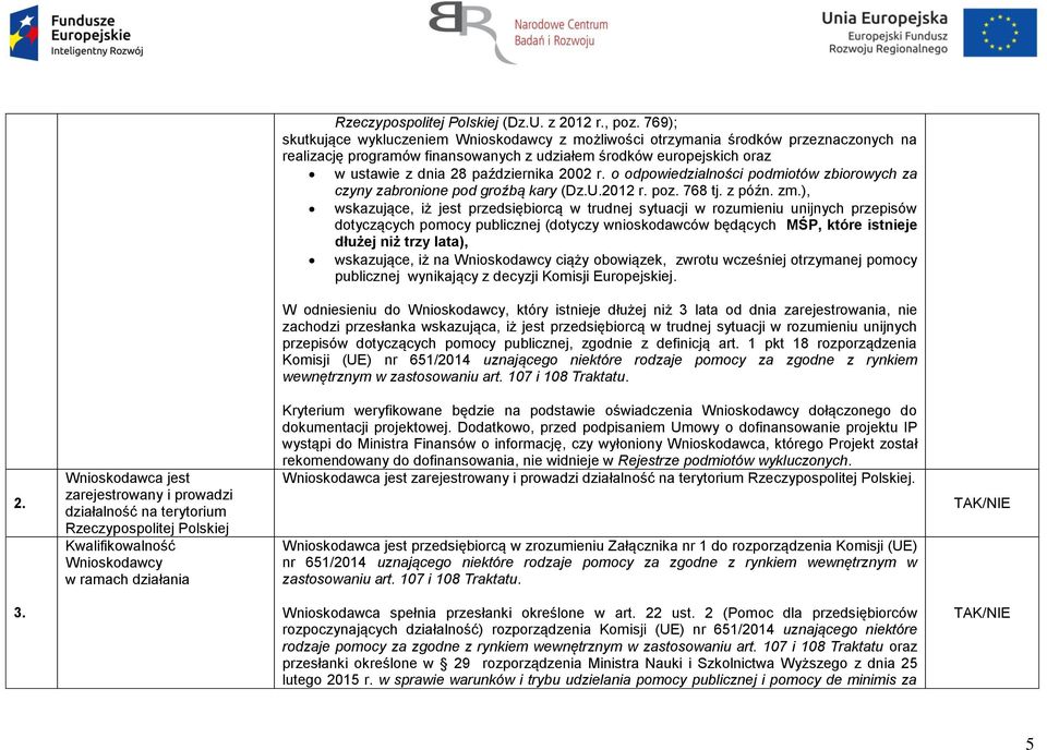 2002 r. o odpowiedzialności podmiotów zbiorowych za czyny zabronione pod groźbą kary (Dz.U.2012 r. poz. 768 tj. z późn. zm.