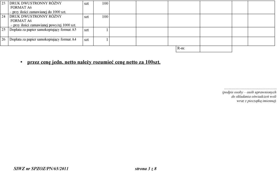 cenę jedn. netto należy rozumieć cenę netto za 100szt.