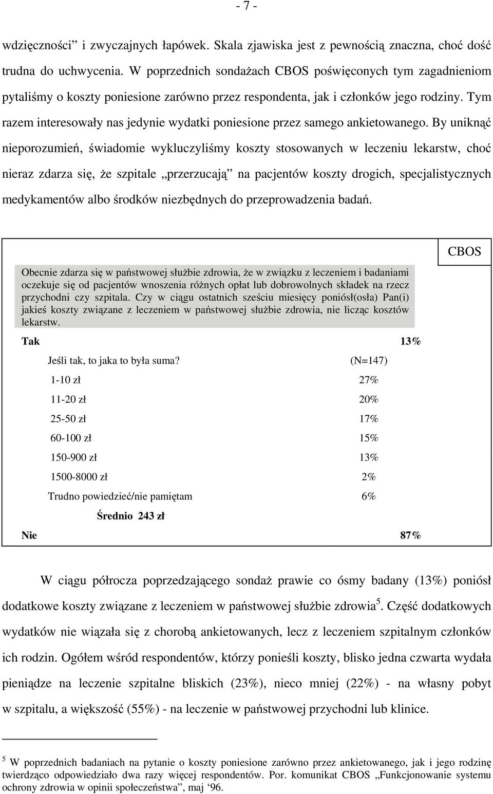 Tym razem interesowały nas jedynie wydatki poniesione przez samego ankietowanego.