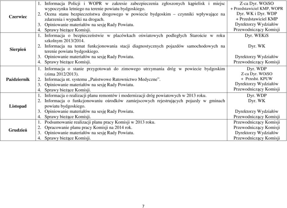 Informacja o bezpieczeństwie w placówkach oświatowych podległych Staroście w roku szkolnym 20